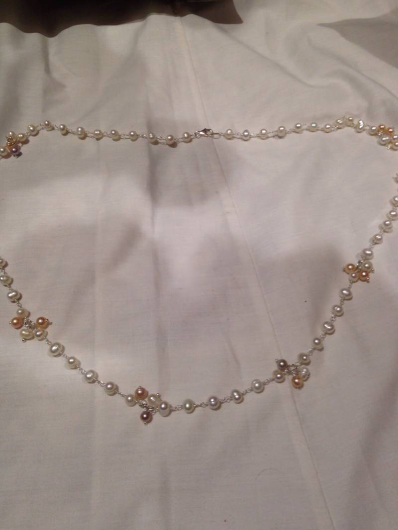 Hand Gewickelt Perle Und Kristall Halskette von NemesisJewelryNYC