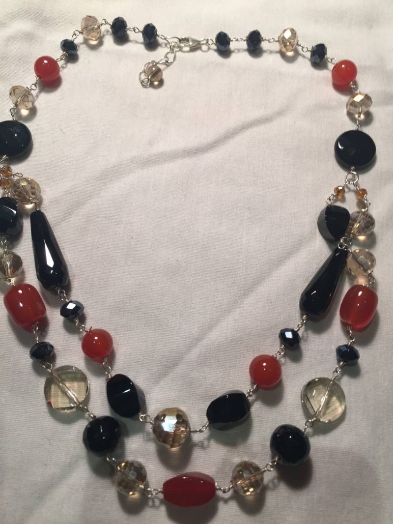 Hand Gewickelte Perlen 2 Strang Halskette von NemesisJewelryNYC