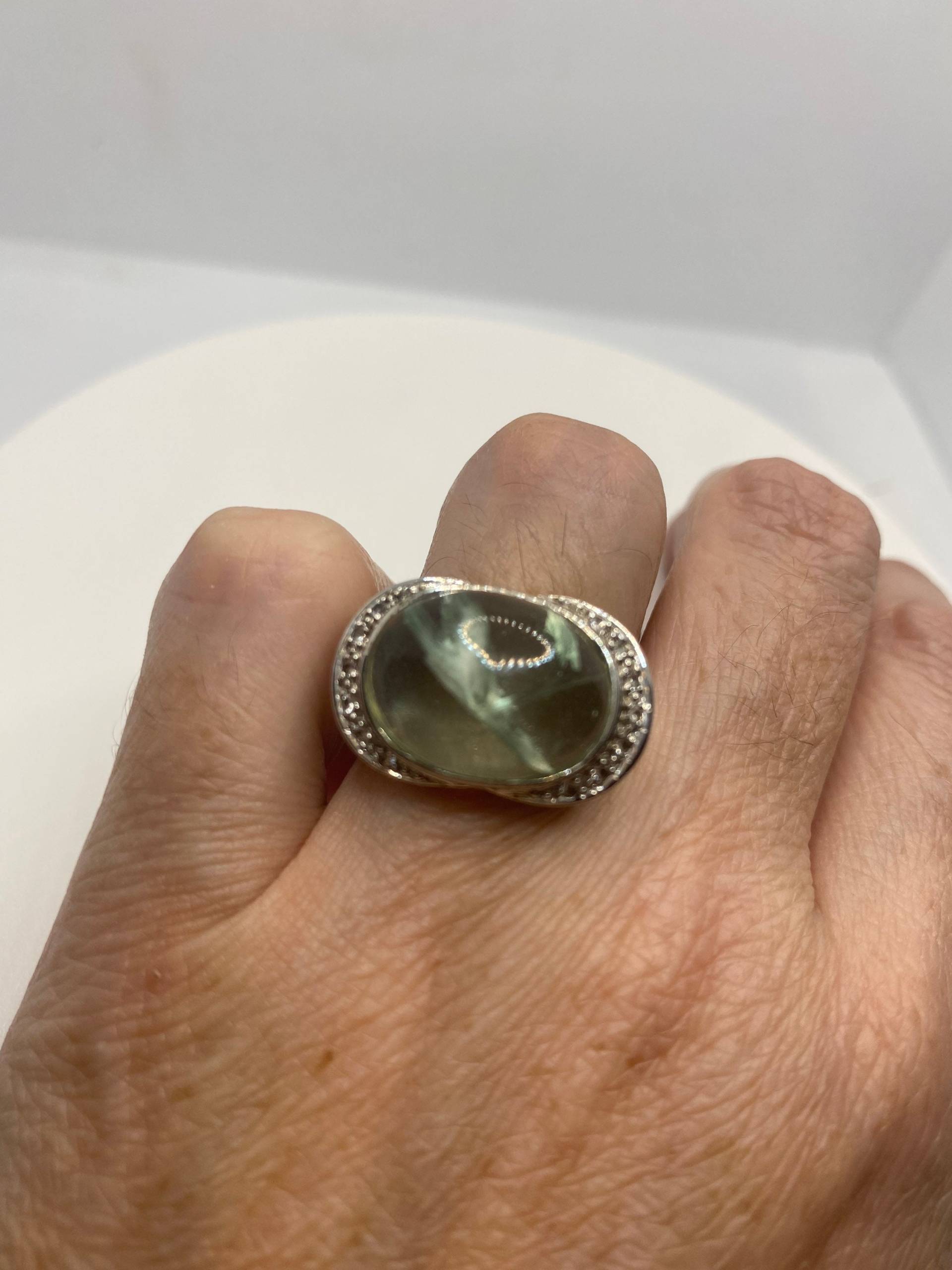 Vintage Blauer Topas 925 Sterling Silber Ring von NemesisJewelryNYC