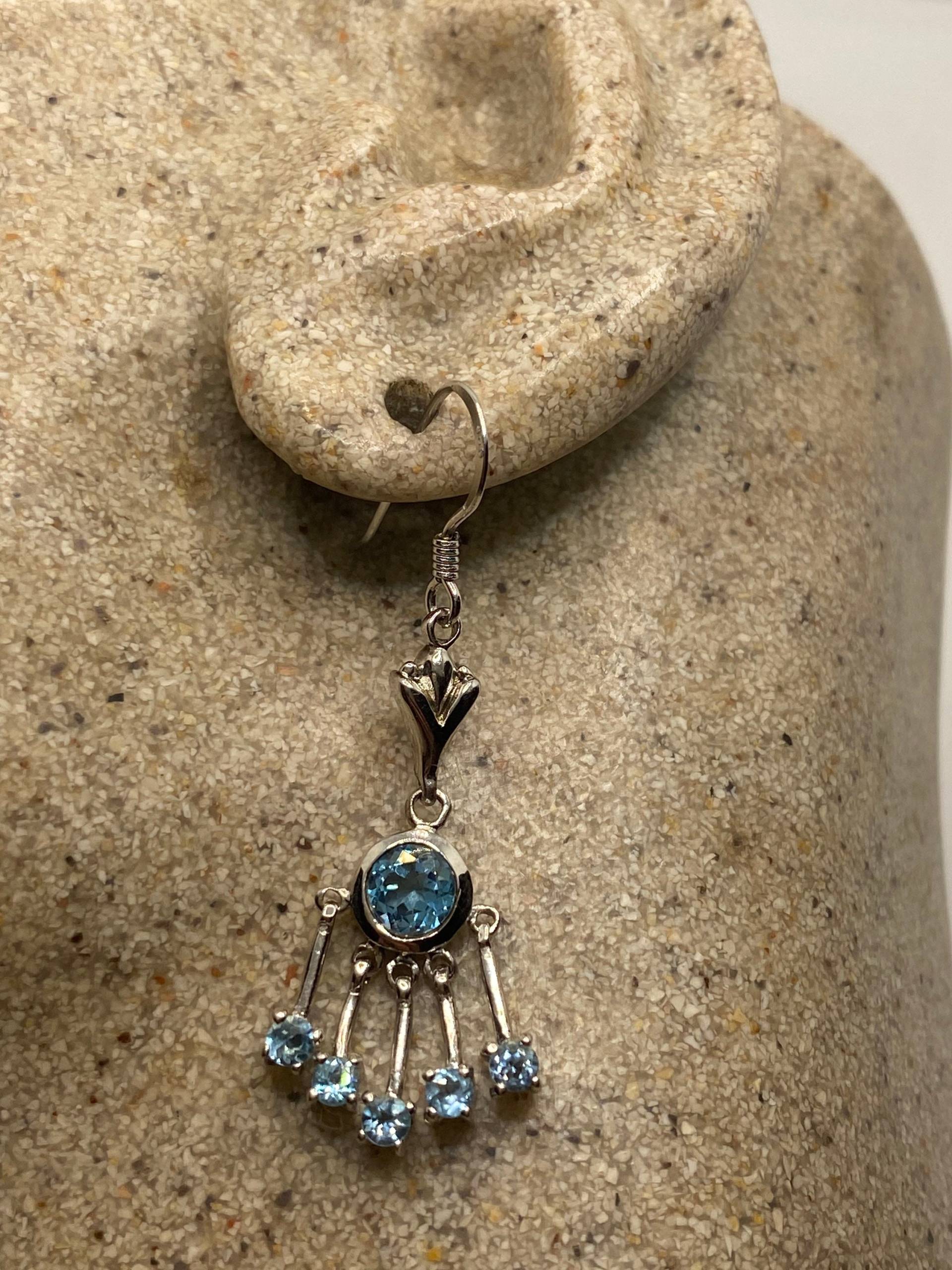 Vintage Blautopas Edelstein Filigrane 925 Sterling Silber Ohrringe Vintage Blautopas Edelstein Filigrane 925 Sterling Silber Ohrringe von NemesisJewelryNYC