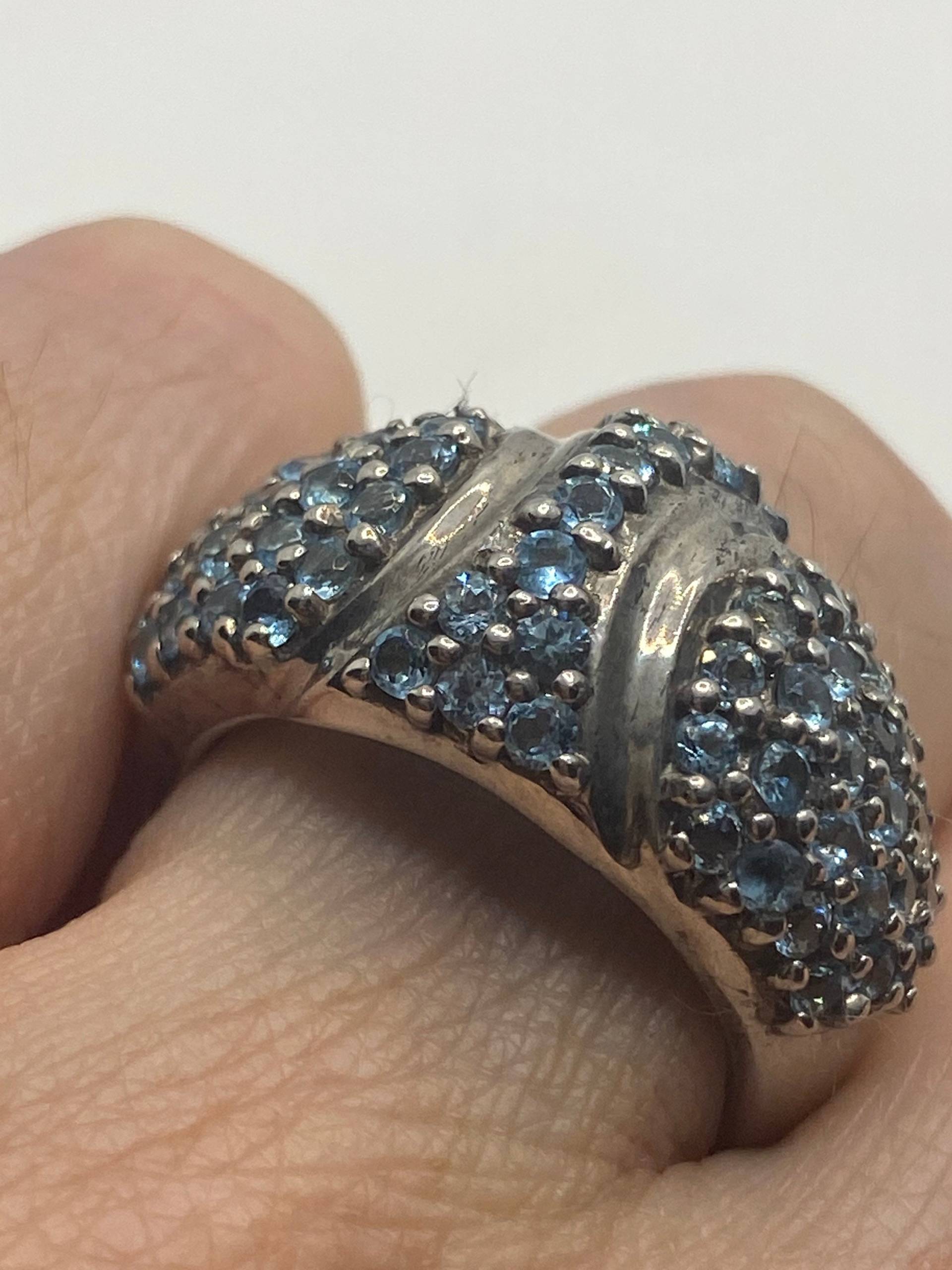 Vintage Echte Blaue Topas 925 Sterling Silber Ring Vintage Echte Blaue Topas 925 Sterling Silber Ring von NemesisJewelryNYC