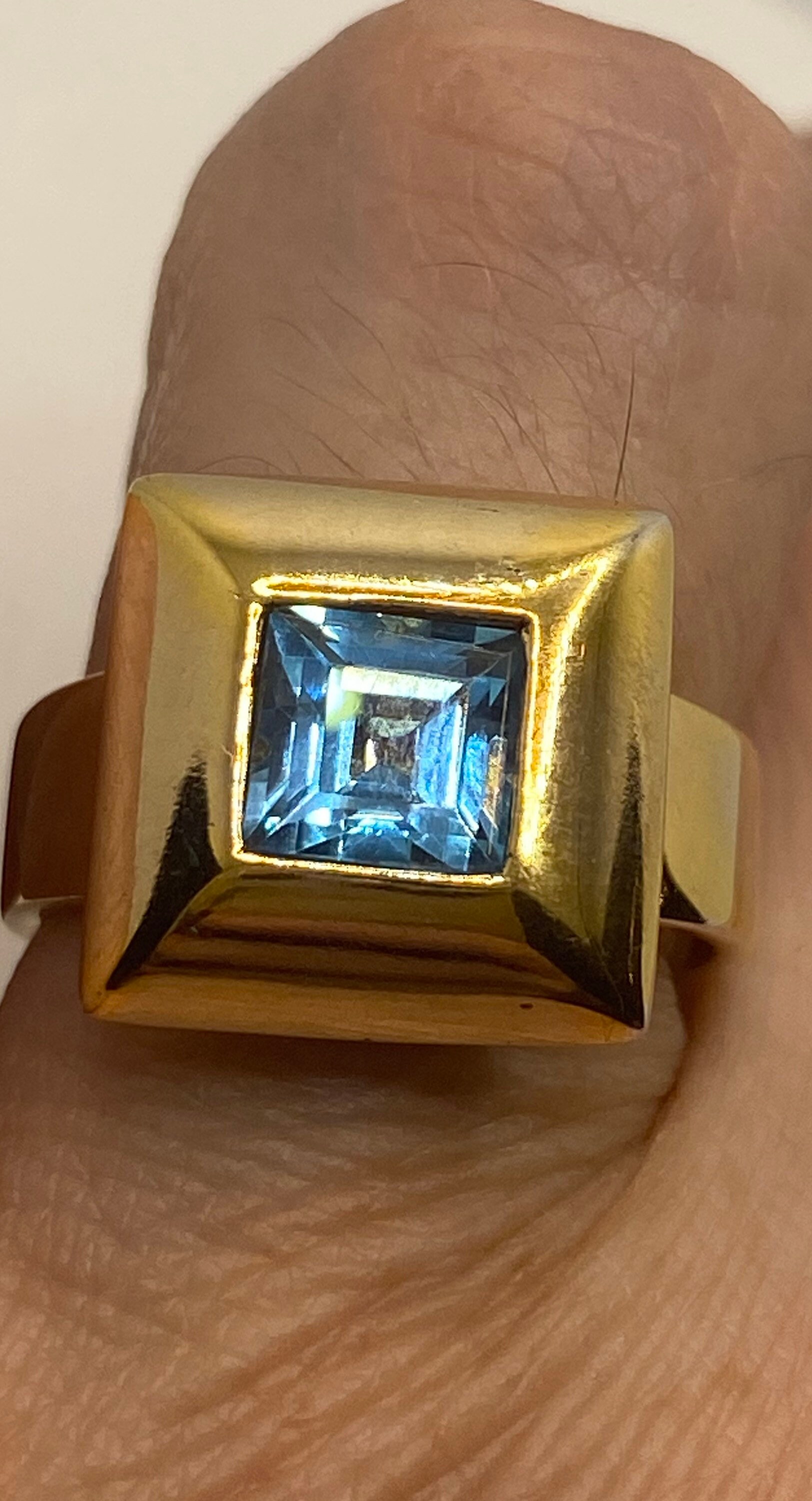Vintage Echte Blaue Topas 925 Sterling Silber Ring Vintage Echte Blaue Topas 925 Sterling Silber Ring von NemesisJewelryNYC
