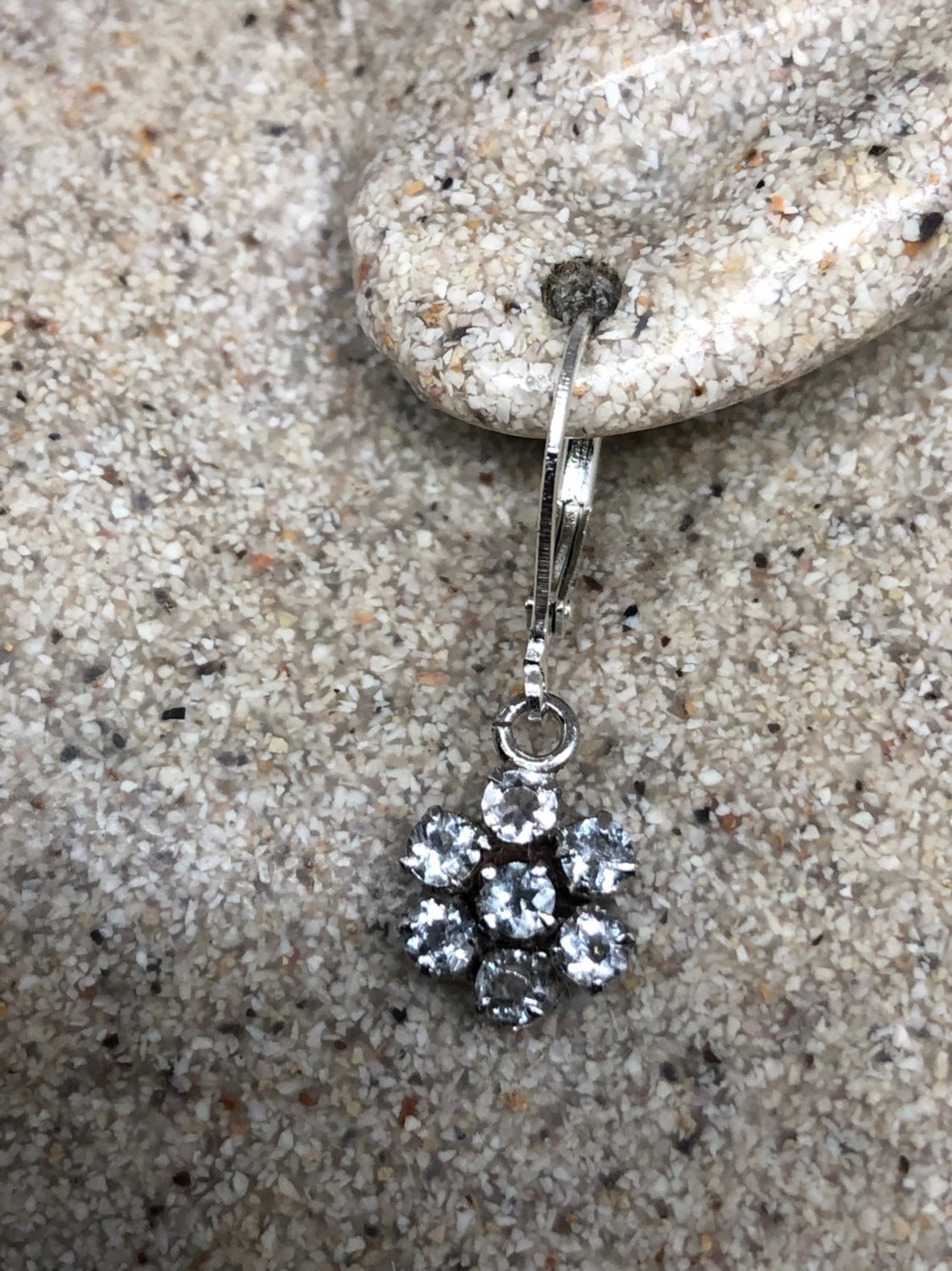 Vintage Echte Facettierte Regenbogen Mondstein Edelstein 925 Sterling Silber Ohrringe von NemesisJewelryNYC