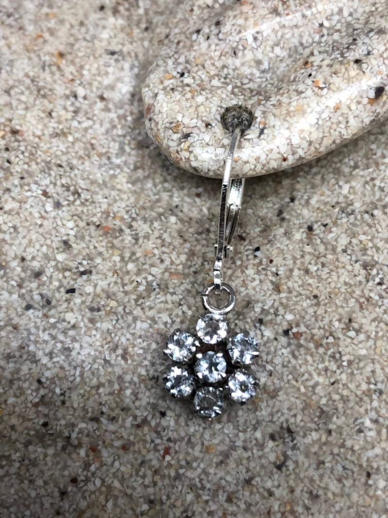 Vintage Echte Facettierte Regenbogen Mondstein Edelstein 925 Sterling Silber Ohrringe von NemesisJewelryNYC