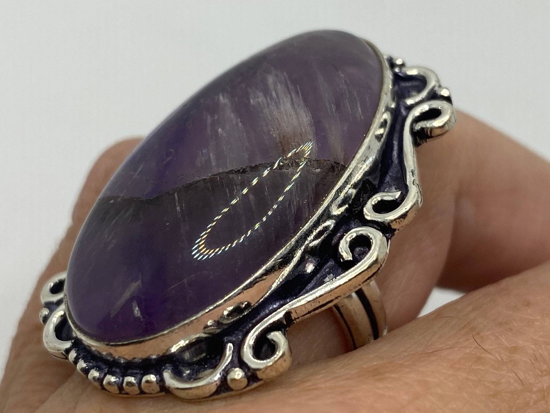 Vintage Echter Lila Amethyst Ring Gr. 6, 5 von NemesisJewelryNYC