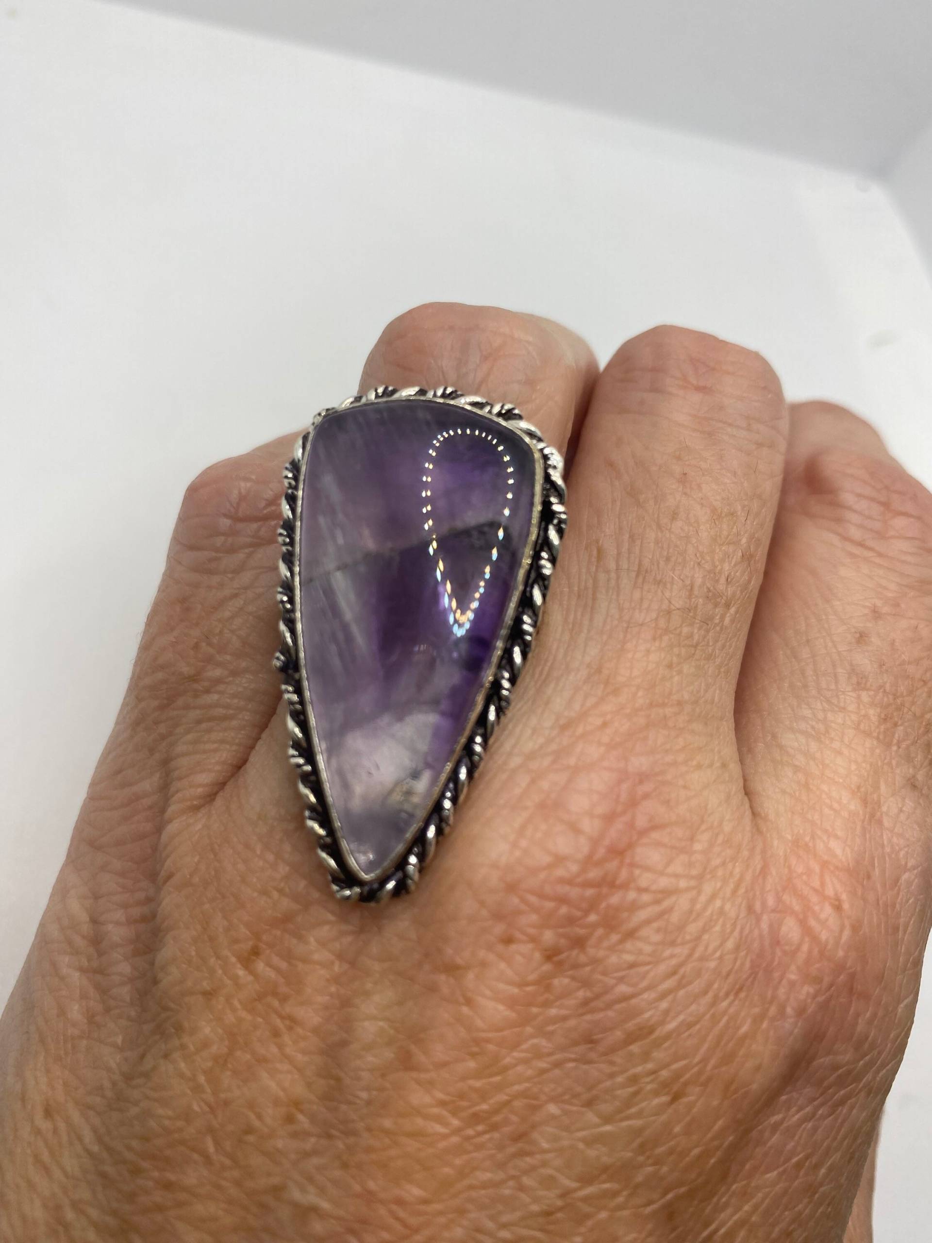 Vintage Echter Lila Amethyst Ring Gr. 7, 75 von NemesisJewelryNYC