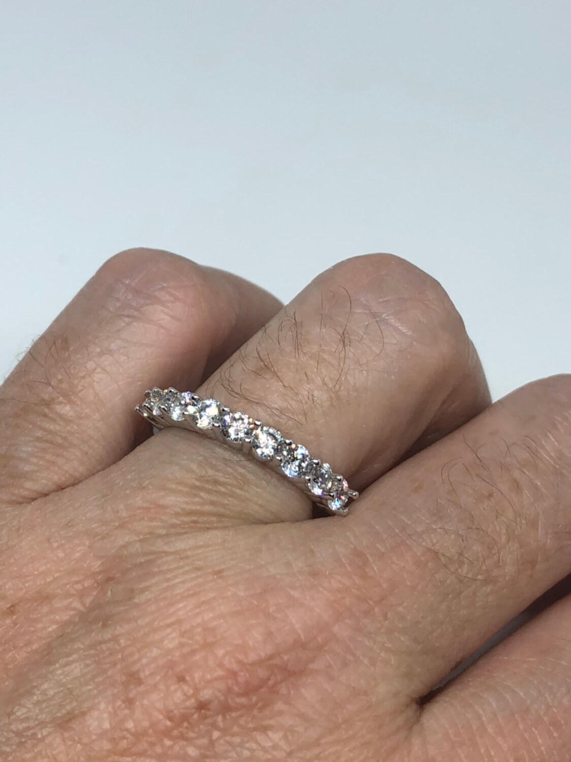 Vintage Filigraner Weißer Saphir Kristall Gothic Sterling Silber Ring von NemesisJewelryNYC