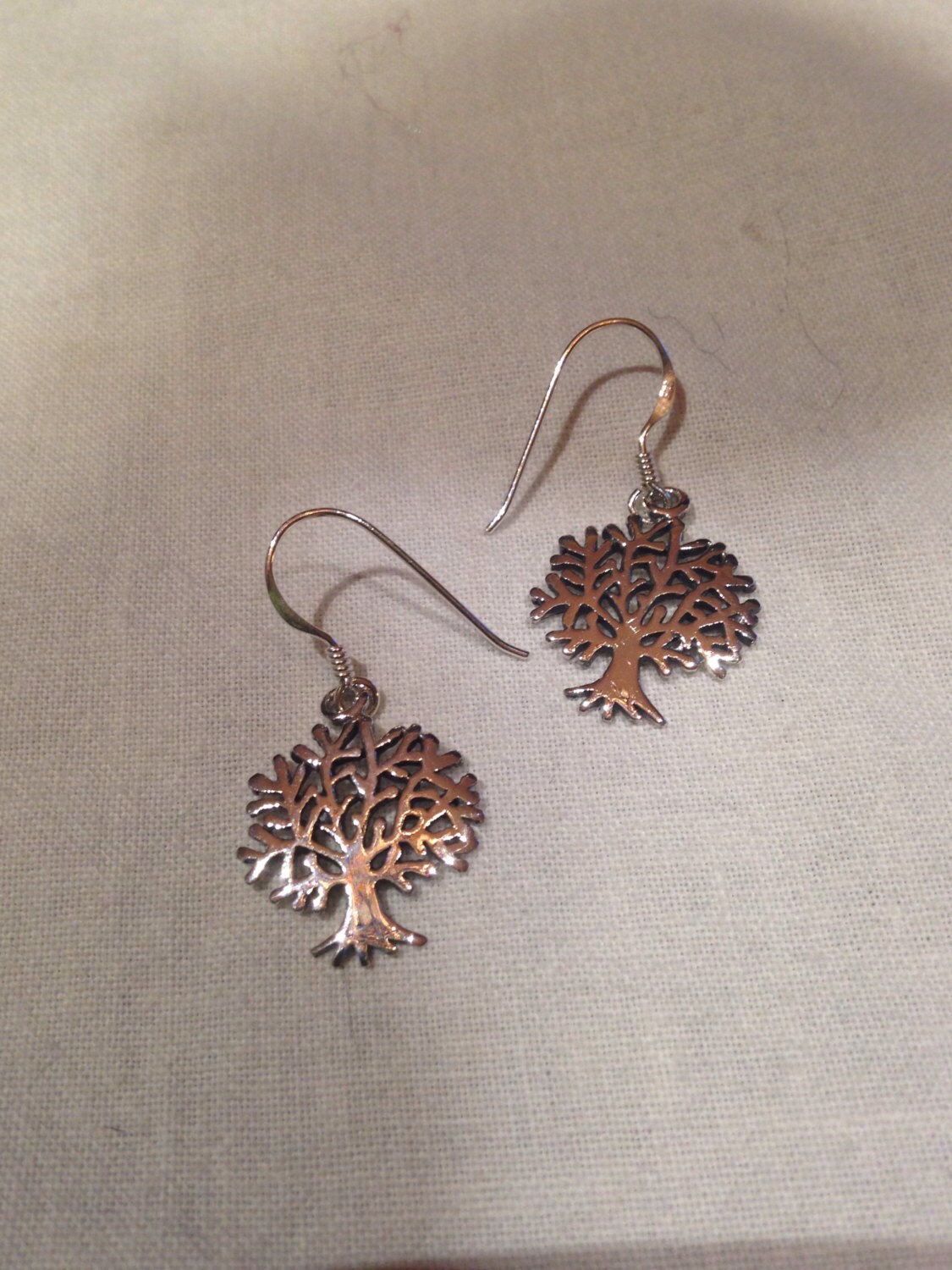 Vintage Handgemachte Amethyst 925 Sterling Silber Baum Des Lebens Deco Ohrringe von NemesisJewelryNYC