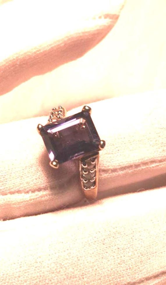 Vintage Handgemachte Blaue Iolith Fassung 925 Sterling Silber Gothic Ring von NemesisJewelryNYC