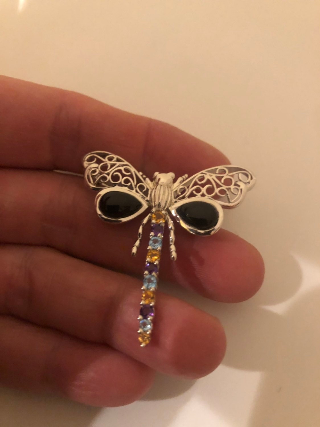 Vintage Handgemachte Echte Edelstein Markasit 925 Sterling Silber Brosche Vintage Handgemachte Echte Edelstein Markasit 925 Sterling Silber Brosche von NemesisJewelryNYC