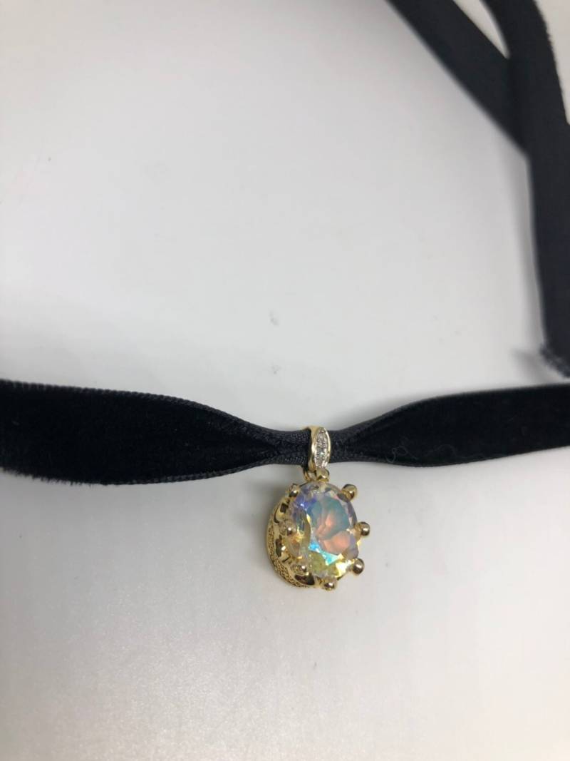 Vintage Handgemachte Goldene 925 Sterling Silber Mystic Echte Topas Antike Anhänger Halskette von NemesisJewelryNYC