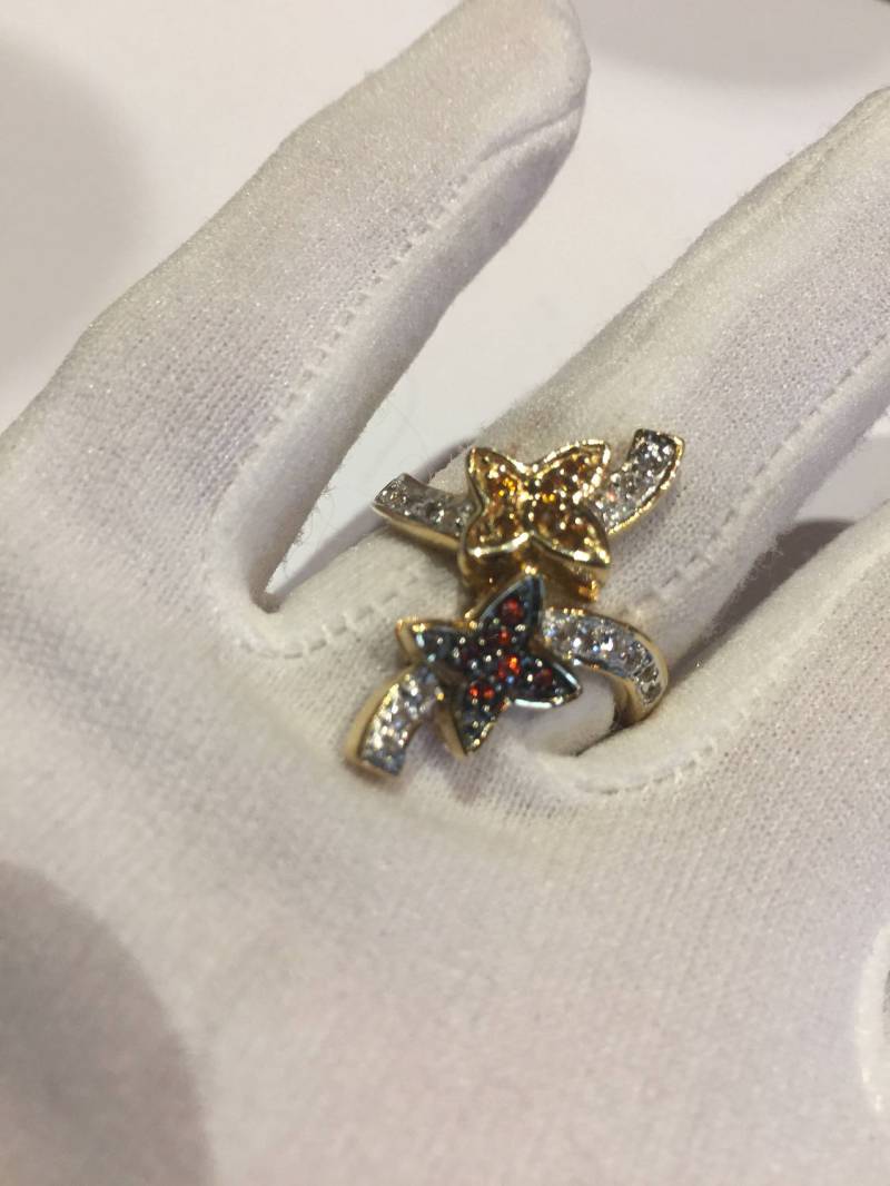 Vintage Handgemachte Goldene Echte Zitrin Und Granat 925 Sterling Silber Gothic Ring von NemesisJewelryNYC