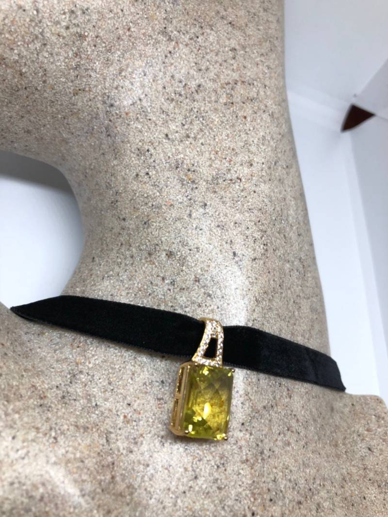 Vintage Handgemachte Sterling Silber Goldene Zitrone Citrin Anhänger von NemesisJewelryNYC