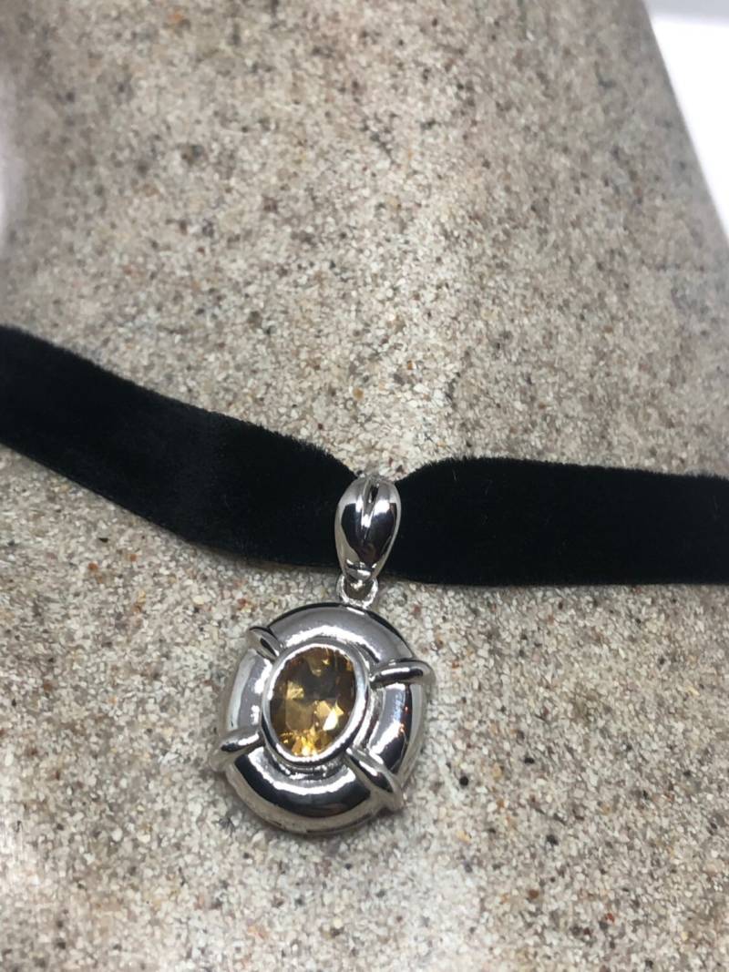 Vintage Handgemachte Sterling Silber Goldene Zitrone Citrin Anhänger von NemesisJewelryNYC