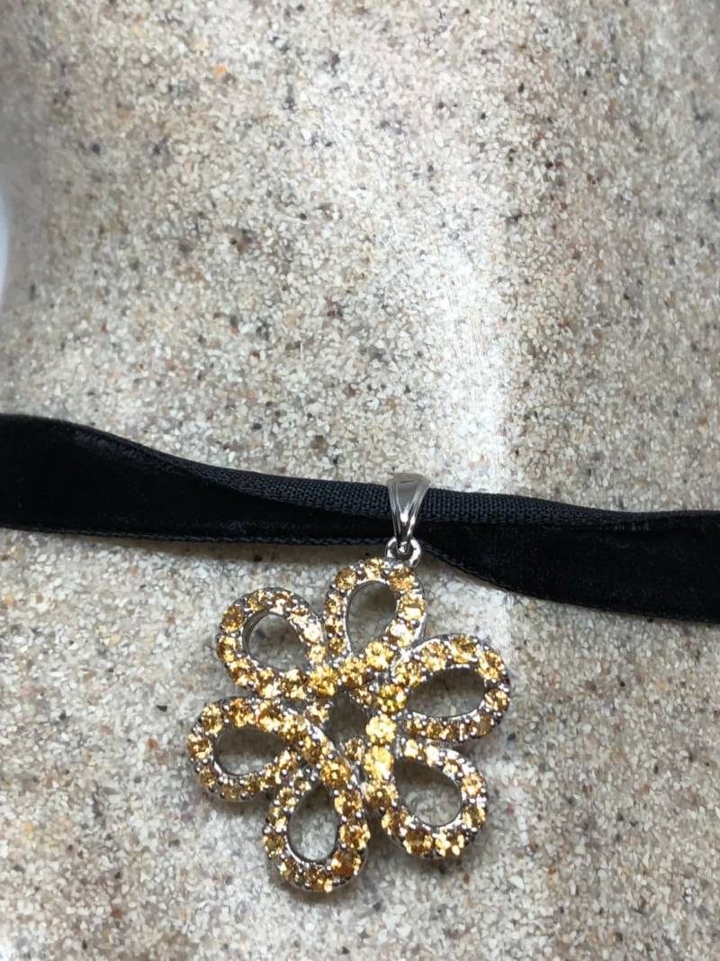 Vintage Handgemachte Sterling Silber Goldene Zitrone Citrin Anhänger von NemesisJewelryNYC