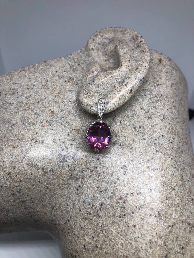 Vintage Handgemachte Sterling Silber Tiefrote Mystic Topaz Ohrringe von NemesisJewelryNYC