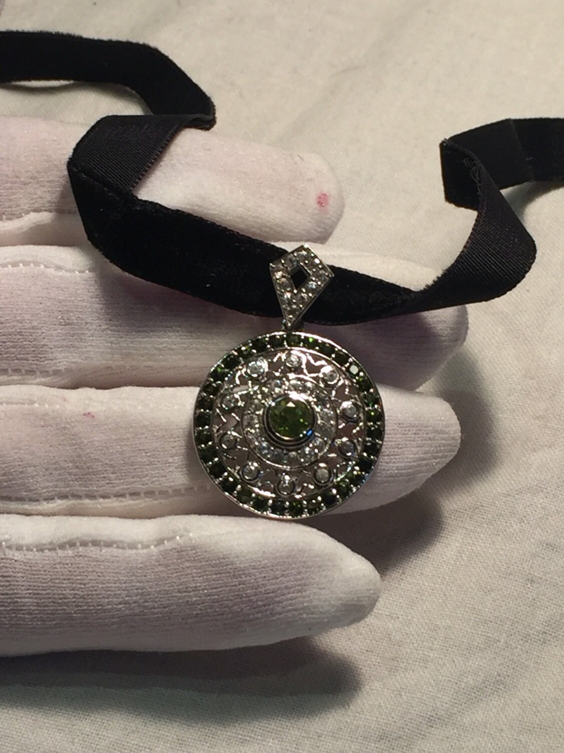 Vintage Handmade 925 Sterling Silber Echter Peridot Anhänger von NemesisJewelryNYC