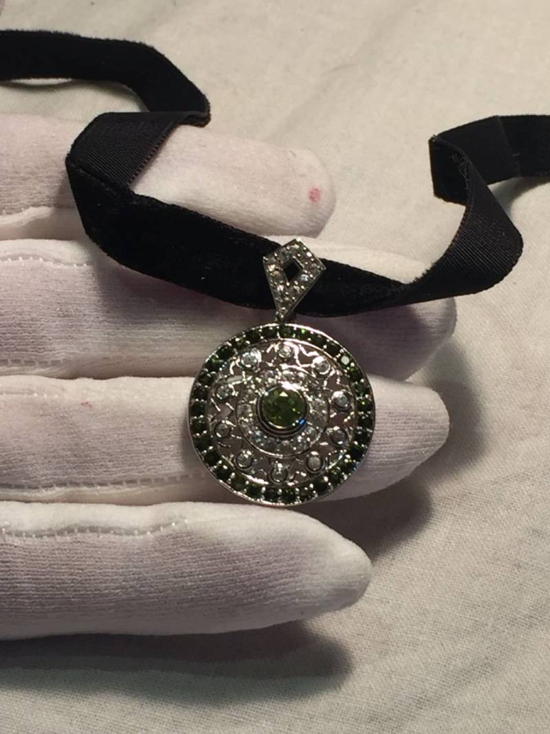 Vintage Handmade 925 Sterling Silber Echter Peridot Anhänger von NemesisJewelryNYC