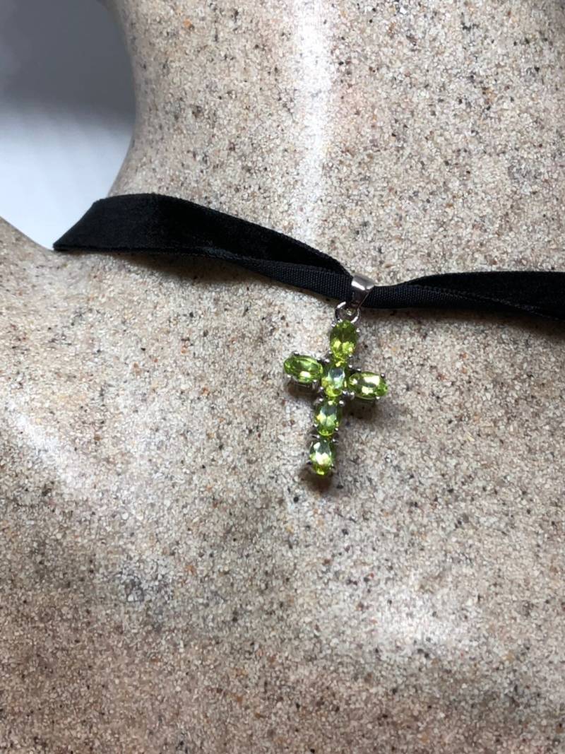 Vintage Handmade 925 Sterling Silber Echter Peridot Anhänger von NemesisJewelryNYC