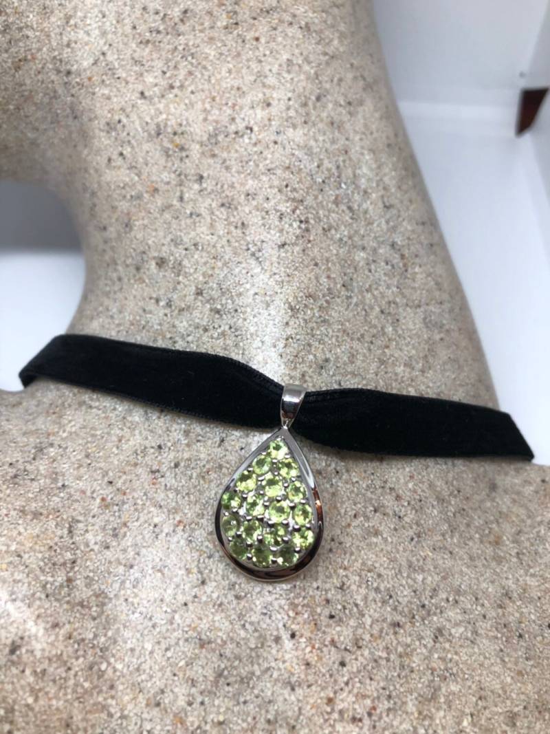 Vintage Handmade 925 Sterling Silber Echter Peridot Anhänger von NemesisJewelryNYC