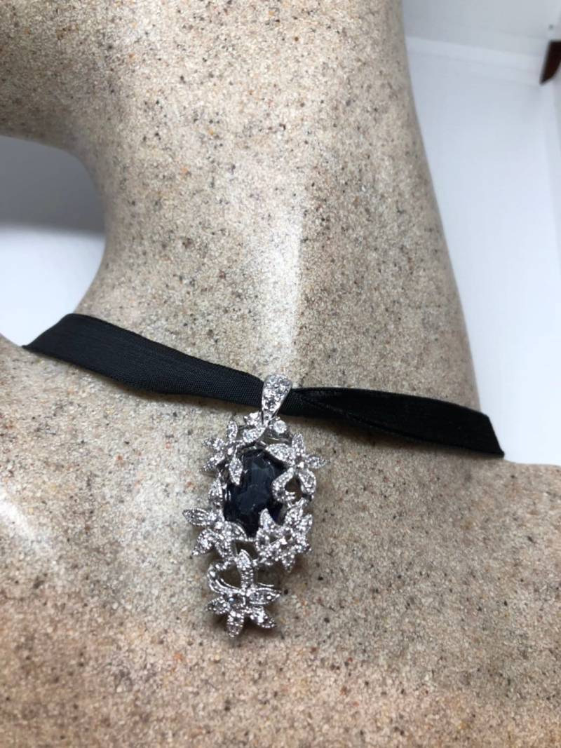 Vintage Handmade 925 Sterling Silber Saphir Anhänger von NemesisJewelryNYC