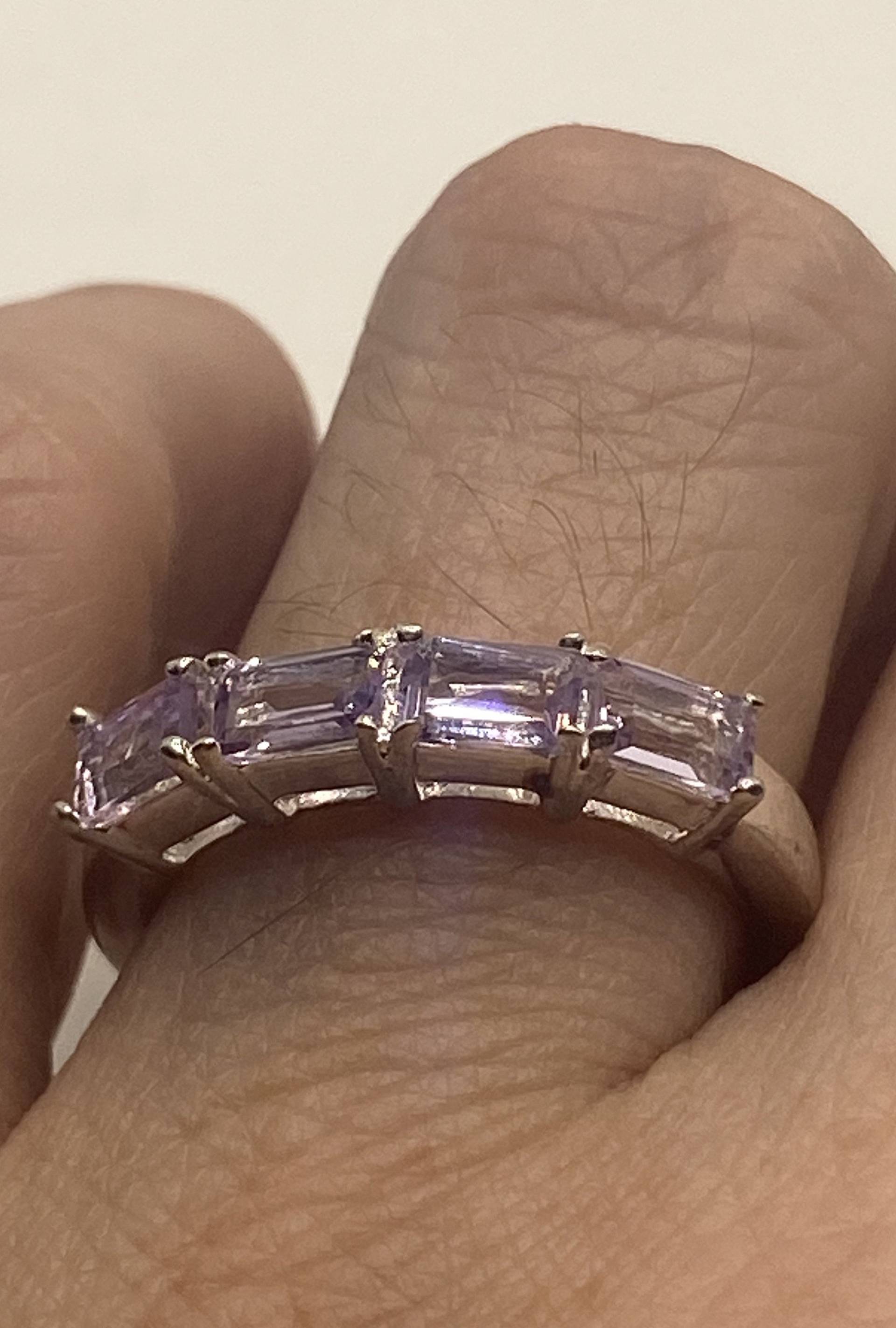 Vintage Lila Amethyst Ring 925 Sterling Silber Größe 6 von NemesisJewelryNYC