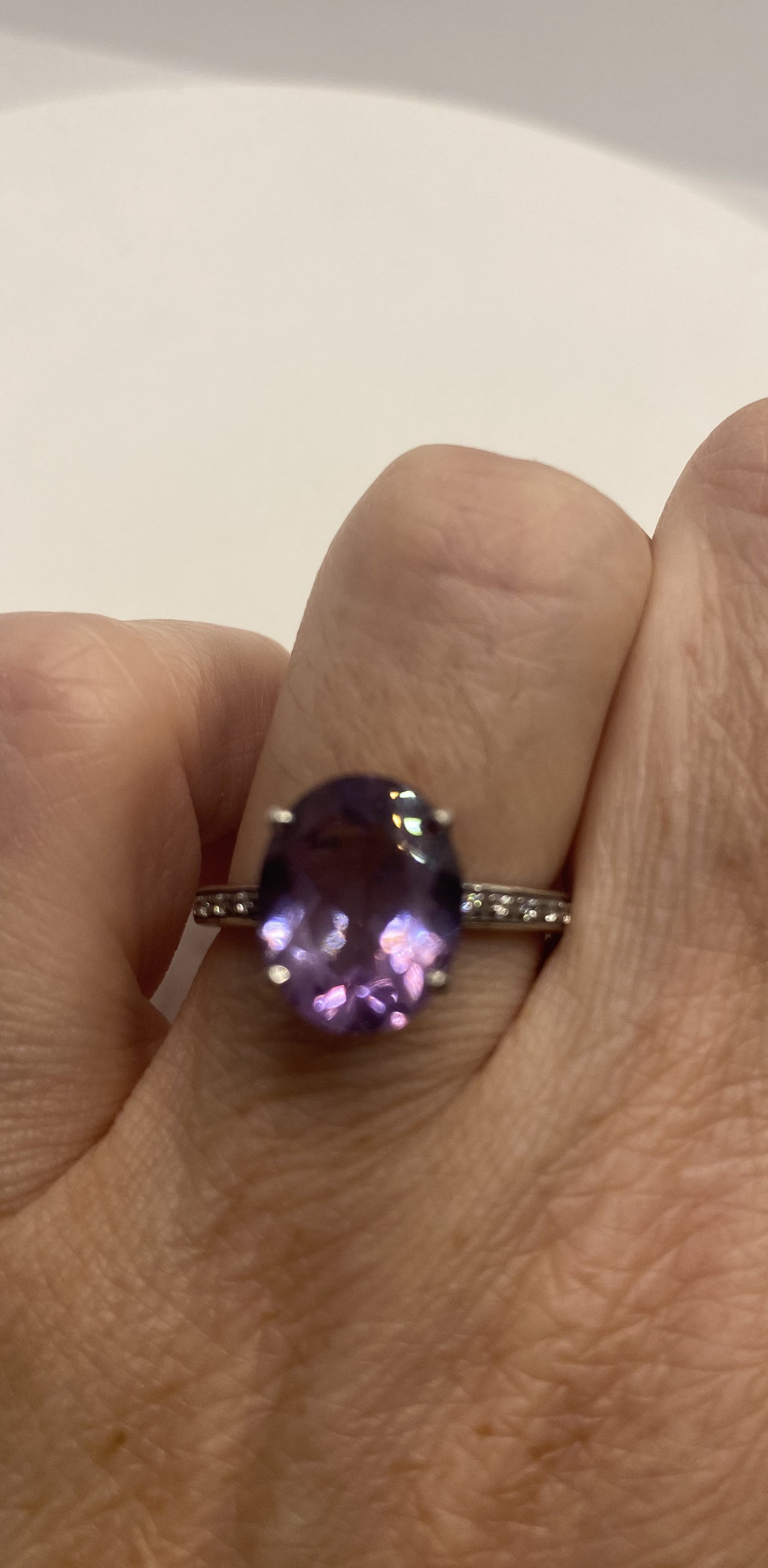 Vintage Lila Amethyst Ring Aus 925 Sterling Silber von NemesisJewelryNYC