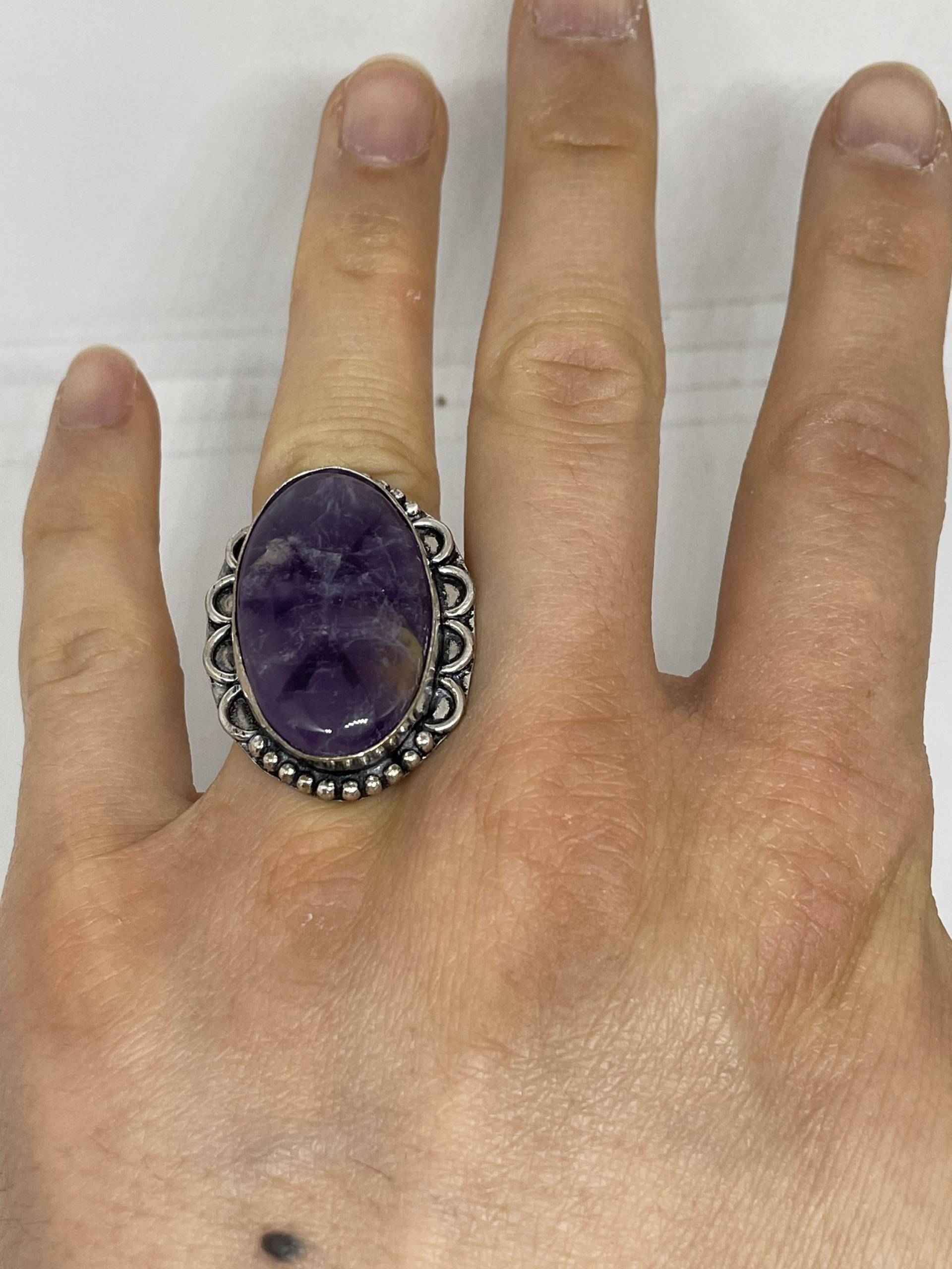 Vintage Lila Echter Amethyst Ring von NemesisJewelryNYC