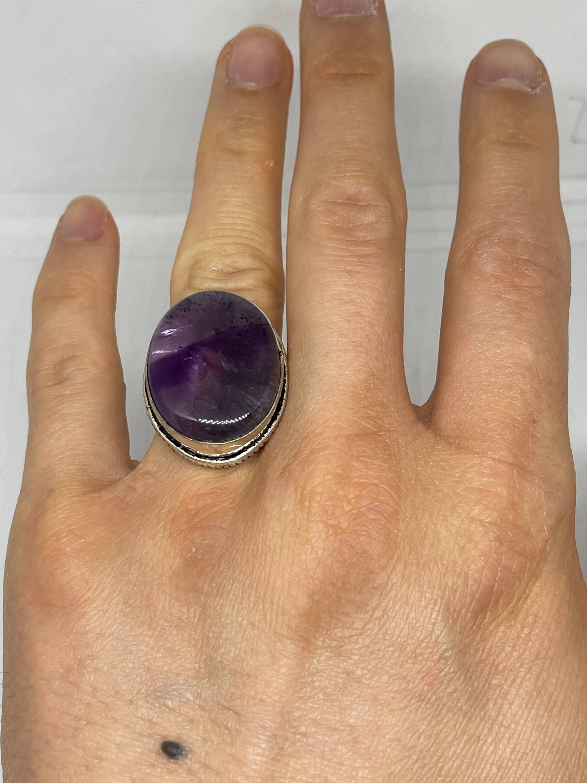 Vintage Lila Echter Amethyst Ring von NemesisJewelryNYC