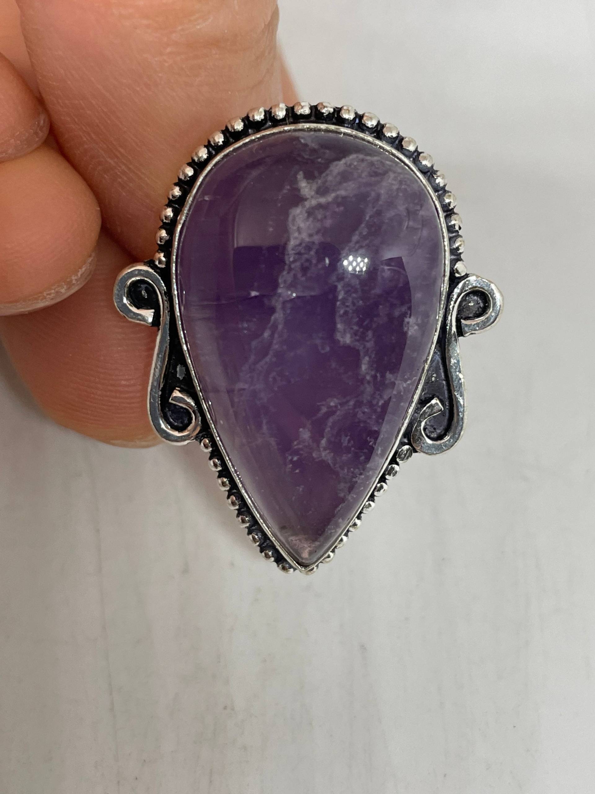 Vintage Lila Echter Amethyst Ring von NemesisJewelryNYC