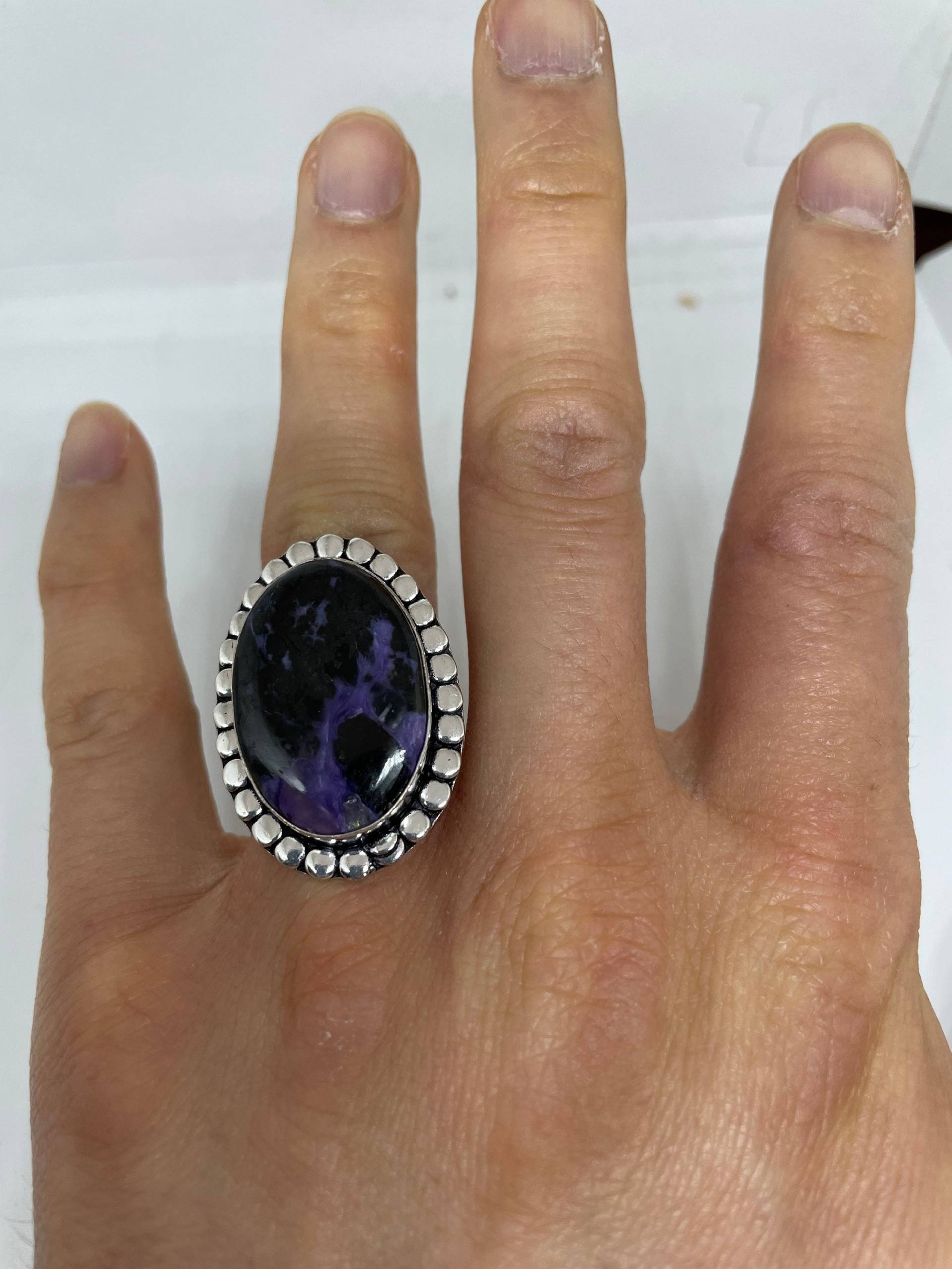 Vintage Lila Echter Amethyst Ring von NemesisJewelryNYC