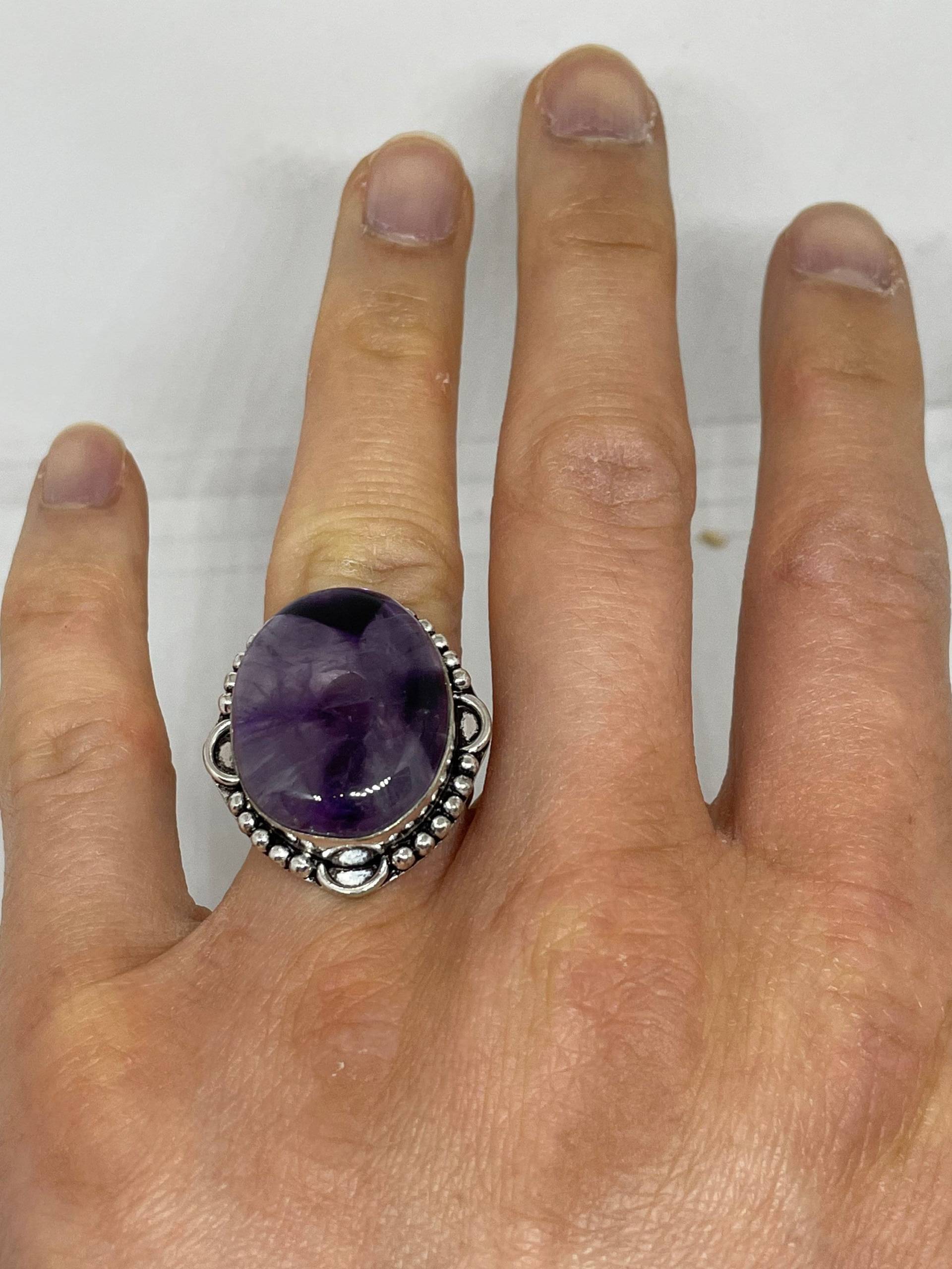 Vintage Lila Echter Amethyst Ring von NemesisJewelryNYC