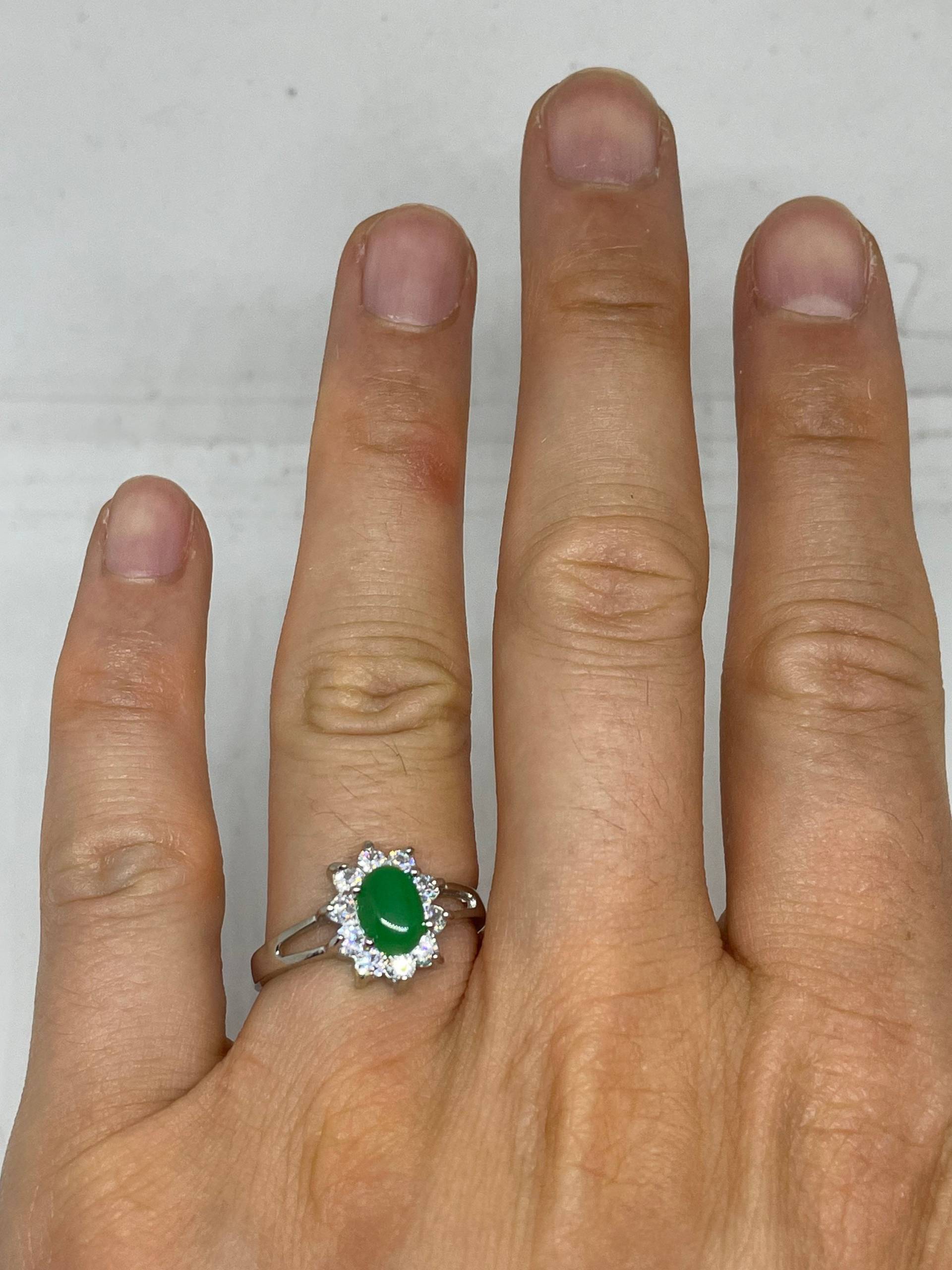 Vintage Lucky Grüner Nephrit Jade Ring von NemesisJewelryNYC