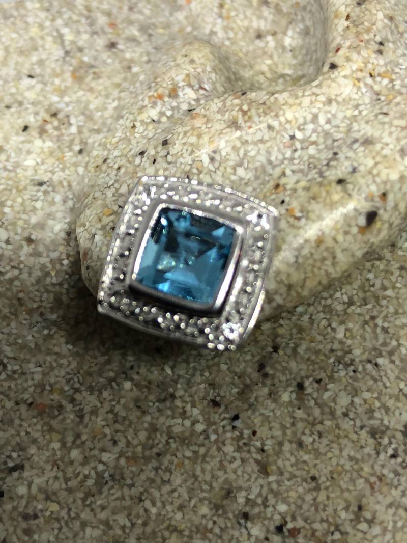 Vintage Mixed Echte Blautopas Edelstein Filigrane 925 Sterling Silber Ohrringe von NemesisJewelryNYC