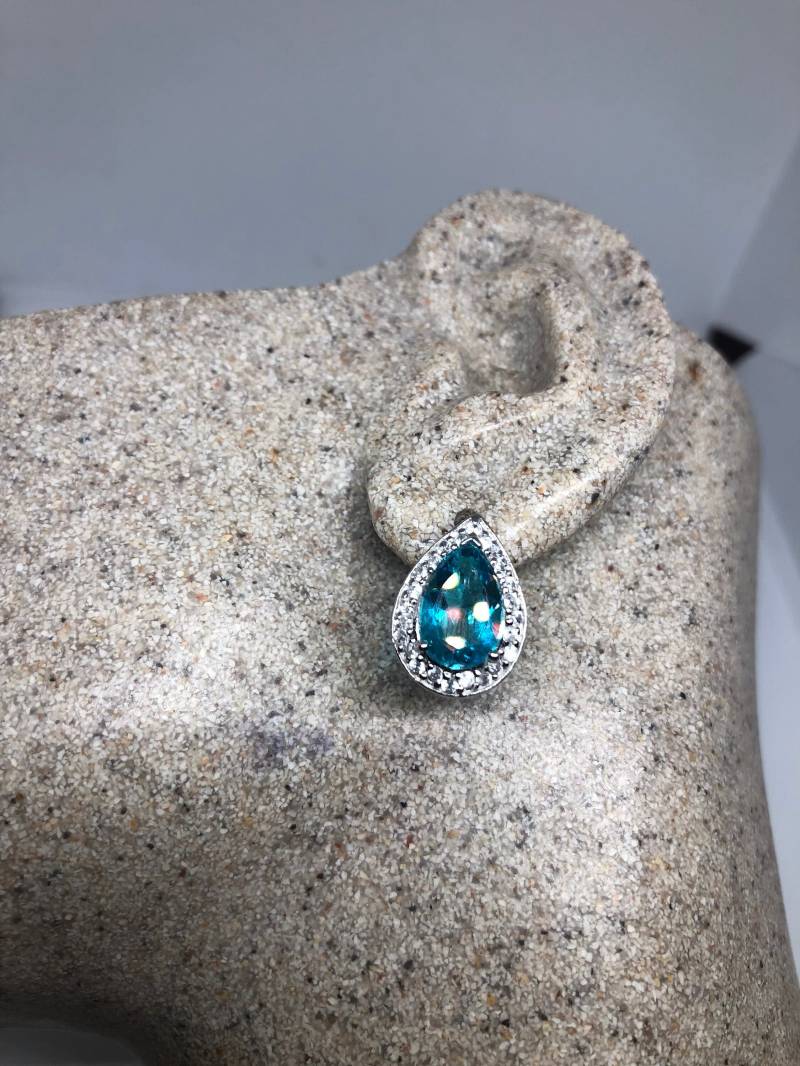 Vintage Mixed Echte Blautopas Edelstein Filigrane 925 Sterling Silber Ohrringe von NemesisJewelryNYC