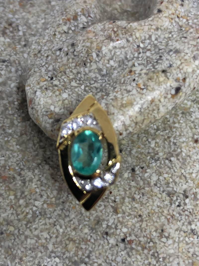 Vintage Mixed Echtes Blau Flourit Edelstein Filigrane Goldene 925 Sterling Silber Ohrringe von NemesisJewelryNYC