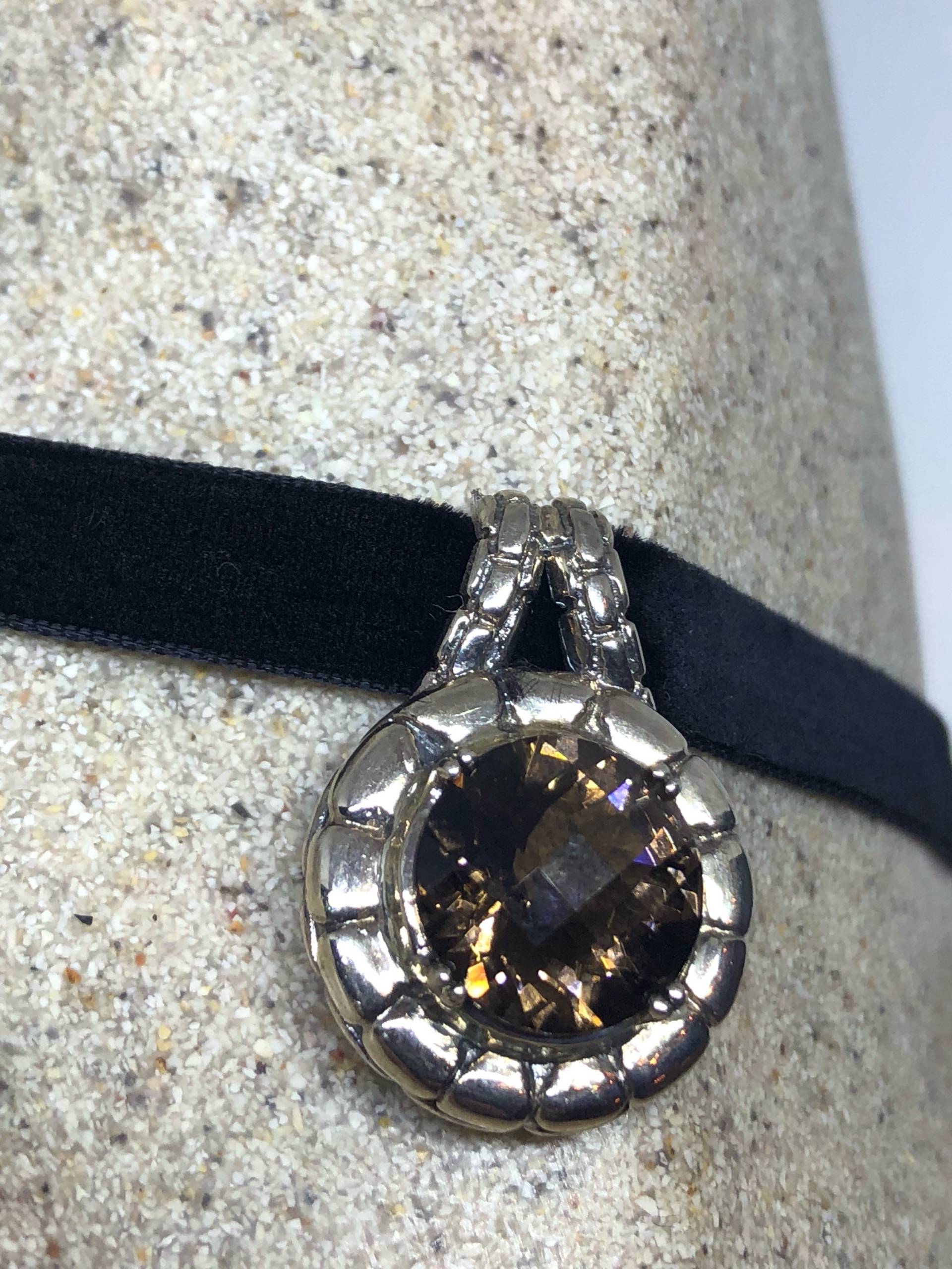 Vintage Rauchquarz Anhänger 925 Sterling Silber Handgemacht von NemesisJewelryNYC