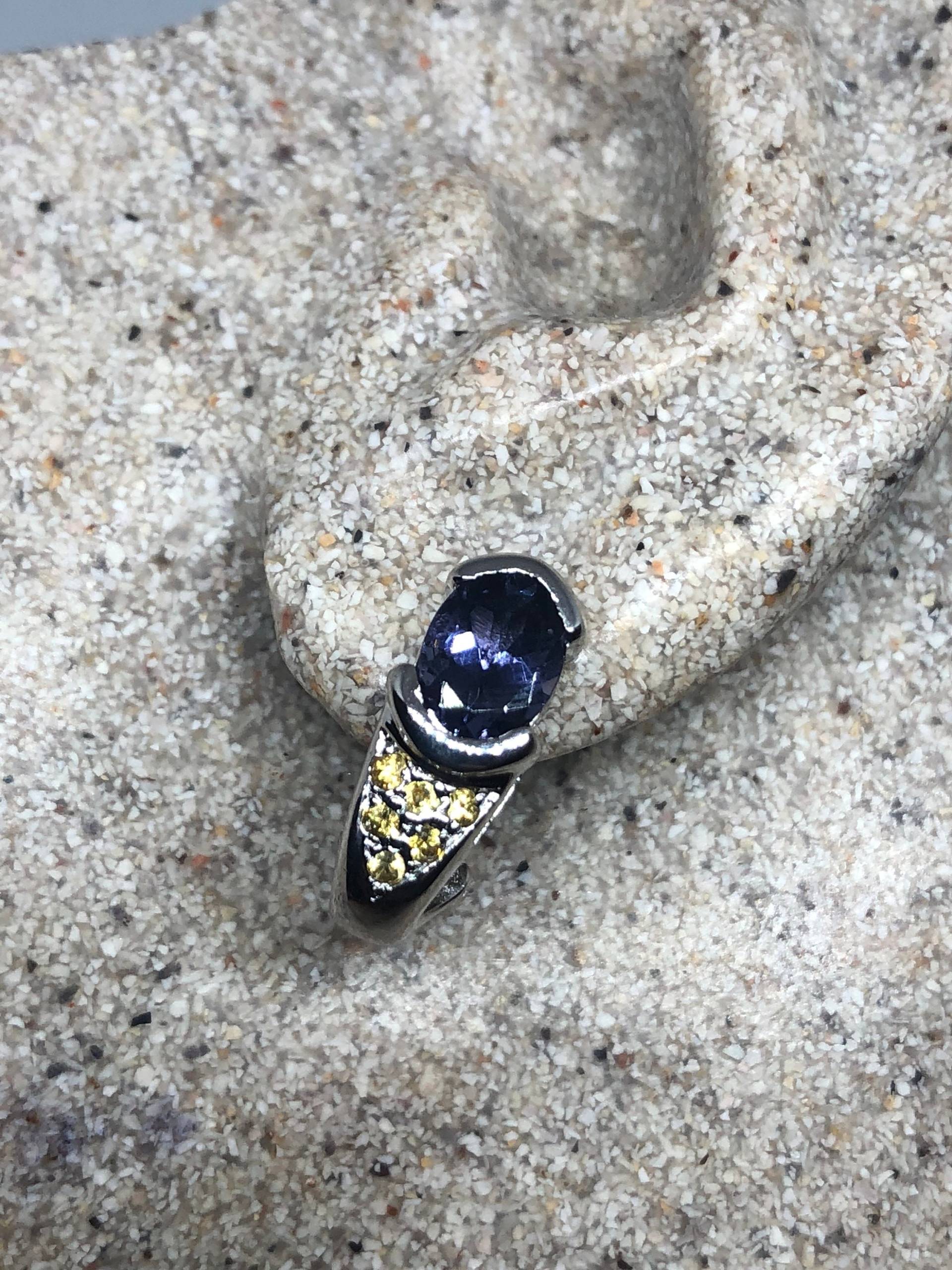 Vintage Sterling Silber Blauer Iolith Ohrringe von NemesisJewelryNYC