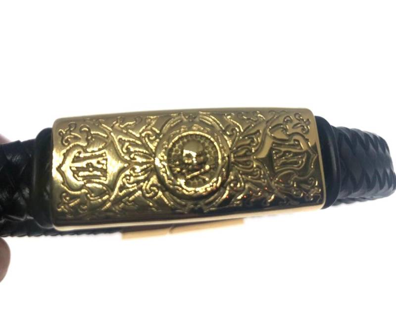 Vintage Style Unisex Herren Stretch Totenkopf Armband von NemesisJewelryNYC