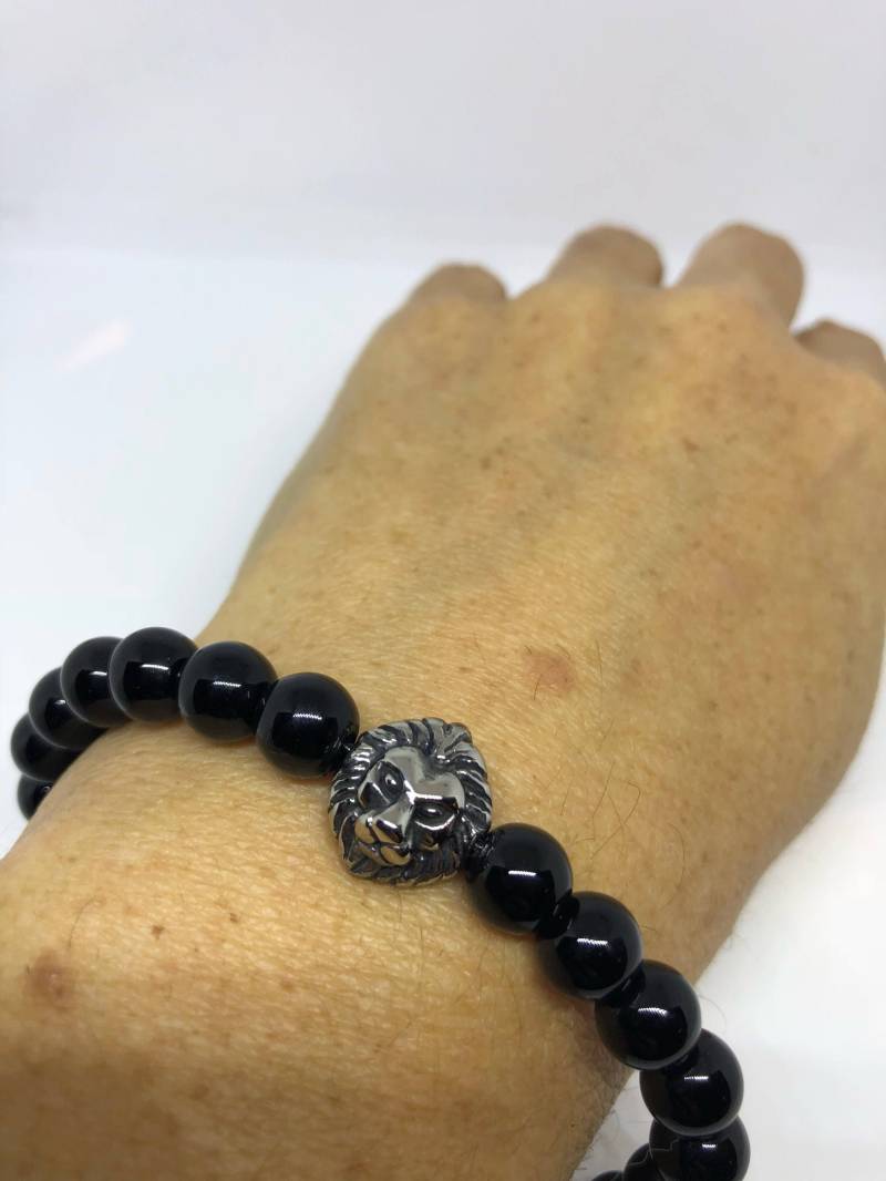 Vintage Style Unisex Herren Stretch Totenkopf Armband von NemesisJewelryNYC