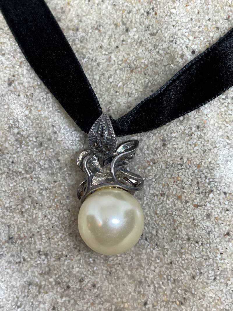 Vintage Weißer Saphir 925 Sterling Silber Perlmutt Baumeln Anhänger Halskette von NemesisJewelryNYC