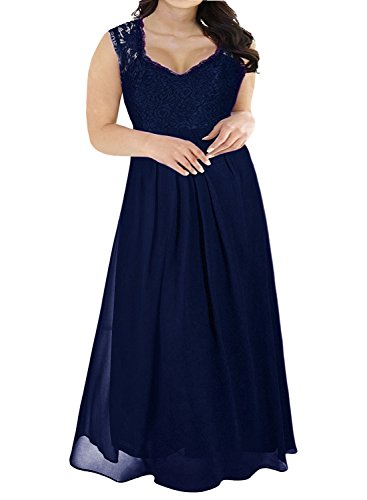 Nemidor Damen Deep- V-Ausschnitt, ärmellos VintageBridesmaid Formal Maxikleid 22W Marine von Nemidor