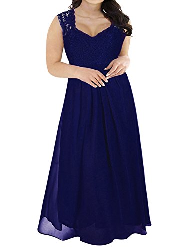 Nemidor Damen Deep- V-Ausschnitt, ärmellos VintageBridesmaid Formal Maxikleid 26W Blau von Nemidor