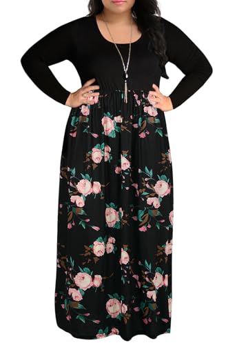 Nemidor Damen-Maxikleid mit Zickzack-Druck, kurzärmelig, Übergröße, lässiges Sommerkleid - Schwarz - 56 Mehr von Nemidor