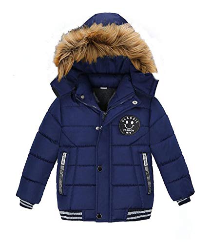 Mäntel Jungen Baby Jacke Daunenjacke Warm Kinder Jungen Daunenjacke mit Kapuze Sport Baby Ski Warm gepolstert Winter Jacke Parka Jacken Kleidung 1-7 Jahre Gr. 4-5 Jahre, blau von Nemopter