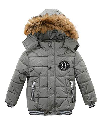 Mäntel Jungen Baby Jacke Daunenjacke Warm Kinder Jungen Daunenjacke mit Kapuze Sport Baby Ski Warm gepolstert Winter Jacke Parka Jacken Kleidung 1-7 Jahre Gr. 4-5 Jahre, grau von Nemopter