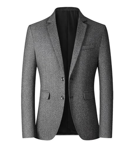 Nemopter Blazer Herren Slim Fit Jacke Blazer Jacke 2 Knöpfe Casual Elegant Formell für Hochzeit Business Abend, grau, L von Nemopter