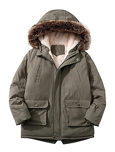 Nemopter Daunenjacke für Kinder, Jungen, modisch, Kindermantel, Jungen, dick, gefüttert, Winterjacke, 3 – 9 Jahre Gr. 6-7 Jahre, grün von Nemopter