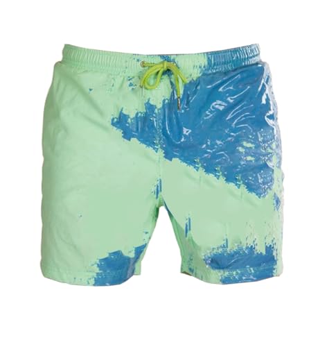 Nemopter Herren-Badeshorts, Farbwechsel, lustig, für Männer, Bademode, Herren, Shorts, Strand, für den Sommer, Grüner Farbwechsel, Dunkelgrün., 50 von Nemopter