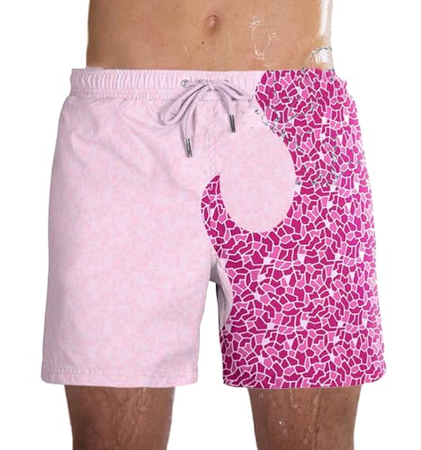 Nemopter Herren Badeshorts mit Farbwechsel, Farbwechsel lustig, für Männer, Bademode, Herren, Strand-Shorts, für Sommer, Rose01, 48 von Nemopter